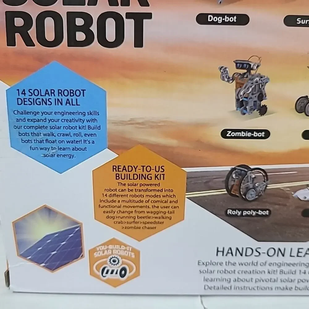 14 in 1 Solar Robot STEM Kit For Kids, Learning, Engineering, Building Kit, Gift